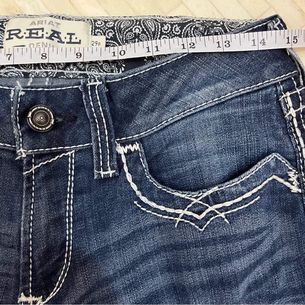 Ariat R.E.A.L. Mid Rise Arrow Fit Stretch Shayla Boot Cut Jean size 29R - Picture 9 of 11